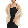 Fur Collar Scarf for Women Faux Fur Scarves Neck Shrug for Fall Winter Coat Dress(Palencia Collection 3 – Beige)