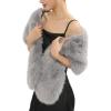 Fur Collar Scarf for Women Faux Fur Scarves Neck Shrug for Fall Winter Coat Dress(Palencia Collection 4 – Gray)