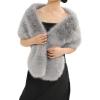 Fur Collar Scarf for Women Faux Fur Scarves Neck Shrug for Fall Winter Coat Dress(Palencia Collection 4 – Gray)