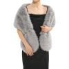 Fur Collar Scarf for Women Faux Fur Scarves Neck Shrug for Fall Winter Coat Dress(Palencia Collection 4 – Gray)