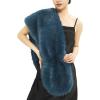 Fur Collar Scarf for Women Faux Fur Scarves Neck Shrug for Fall Winter Coat Dress(Palencia Collection 5 – Blue)