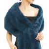 Fur Collar Scarf for Women Faux Fur Scarves Neck Shrug for Fall Winter Coat Dress(Palencia Collection 5 – Blue)
