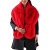 Fur Collar Scarf for Women Faux Fur Scarves Neck Shrug for Fall Winter Coat Dress(Palencia Collection 5 – Red)