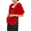 Fur Collar Scarf for Women Faux Fur Scarves Neck Shrug for Fall Winter Coat Dress(Palencia Collection 5 – Red)