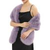 Fur Collar Scarf for Women Faux Fur Scarves Neck Shrug for Fall Winter Coat Dress(Palencia Collection 6 – Purple)