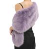 Fur Collar Scarf for Women Faux Fur Scarves Neck Shrug for Fall Winter Coat Dress(Palencia Collection 6 – Purple)