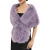 Fur Collar Scarf for Women Faux Fur Scarves Neck Shrug for Fall Winter Coat Dress(Palencia Collection 6 – Purple)