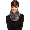 Fur Collar Scarf for Women Faux Fur Scarves Neck Shrug for Spring Fall Winter Coat Dress(Pontevedra Collections 16 – Dark Gray)