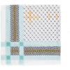 MELIFLUOS DESIGNED IN SPAIN Scarf for Women Lightweight Geometric Fashion For Summer Fall Scarves Shawl Wraps(Madrid Collection 1 – White and Aqua Geometric)
