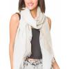 MELIFLUOS DESIGNED IN SPAIN Scarf for Women Lightweight Geometric Fashion For Summer Fall Scarves Shawl Wraps(Madrid Collections 10 – Khaki and Off White)