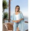 MELIFLUOS DESIGNED IN SPAIN Women’s Beach Cover Up Swimsuit Kimono Pareo Sarong Beach Wear Dress for Summer(Marbella Collection 1 – Solid Aqua)