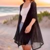 MELIFLUOS DESIGNED IN SPAIN Women’s Beach Cover Up Swimsuit Kimono Pareo Sarong Beach Wear Dress for Summer(Marbella Collection 1 – Solid Black)
