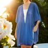 MELIFLUOS DESIGNED IN SPAIN Women’s Beach Cover Up Swimsuit Kimono Pareo Sarong Beach Wear Dress for Summer(Marbella Collection 1 – Solid Blue)
