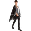 Women’s Shawl Wrap Poncho Ruana Cape Cardigan Sweater Open Front for Fall Winter(Stripe Design – Black and Gray)
