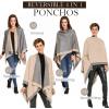 Women’s Shawl Wrap Poncho Ruana Cape Cardigan Sweater Open Front for Travel Flight Cruises(Border Design – Beige Light Gray)