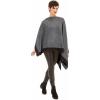 Women’s Shawl Wrap Poncho Ruana Cape Cardigan Sweater Open Front for Travel Flight Cruises(Border Design – Gray Brown)