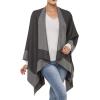 Women’s Shawl Wrap Poncho Ruana Cape Cardigan Sweater Open Front for Travel Flight Cruises(Border With Stud – Double Gray)