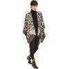 Women’s Shawl Wrap Poncho Ruana Cape Cardigan Sweater Open Front for Travel Flight Cruises(Leopard Design – Beige Gray)