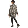 Women’s Shawl Wrap Poncho Ruana Cape Cardigan Sweater Open Front for Travel Flight Cruises(Leopard Design – Beige Gray)