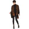 Women’s Shawl Wrap Poncho Ruana Cape Cardigan Sweater Open Front for Travel Flight Cruises(Leopard Design – Brown Black)