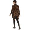 Women’s Shawl Wrap Poncho Ruana Cape Cardigan Sweater Open Front for Travel Flight Cruises(Leopard Design – Brown Black)