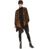 Women’s Shawl Wrap Poncho Ruana Cape Cardigan Sweater Open Front for Travel Flight Cruises(Leopard Design – Brown Black)
