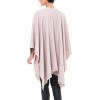 Women’s Shawl Wrap Poncho Ruana Cape Cardigan Sweater Open Front for Travel Flight Cruises(Solid Color Design – Blush)