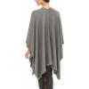Women’s Shawl Wrap Poncho Ruana Cape Cardigan Sweater Open Front for Travel Flight Cruises(Solid Color Design – Gray)
