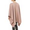 Women’s Shawl Wrap Poncho Ruana Cape Cardigan Sweater Open Front for Travel Flight Cruises(Solid Color Design – Mauve)