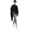 Women’s Shawl Wrap Poncho Ruana Cape Cardigan Sweater Open Front for Travel Flight Cruises(Solid Color With Pearl – Black)