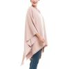 Women’s Shawl Wrap Poncho Ruana Cape Cardigan Sweater Open Front for Travel Flight Cruises(Solid Color With Pearl – Mauve)