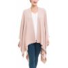 Women’s Shawl Wrap Poncho Ruana Cape Cardigan Sweater Open Front for Travel Flight Cruises(Solid Color With Pearl – Mauve)