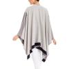 Women’s Shawl Wrap Poncho Ruana Cape Cardigan Sweater Open Front for Travel Flight Cruises(Spanish Design – 1 Geometric Navy Gray)