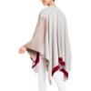 Women’s Shawl Wrap Poncho Ruana Cape Cardigan Sweater Open Front for Travel Flight Cruises(Spanish Design – 1 Geometric Red Beige)
