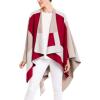 Women’s Shawl Wrap Poncho Ruana Cape Cardigan Sweater Open Front for Travel Flight Cruises(Spanish Design – 1 Geometric Red Beige)