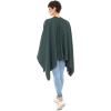 Women’s Shawl Wrap Poncho Ruana Cape Cardigan Sweater Open Front for Travel Flight Cruises(Spanish Design – 2 Green Navy)