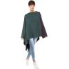 Women’s Shawl Wrap Poncho Ruana Cape Cardigan Sweater Open Front for Travel Flight Cruises(Spanish Design – 2 Green Navy)