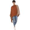 Women’s Shawl Wrap Poncho Ruana Cape Cardigan Sweater Open Front for Travel Flight Cruises(Spanish Design – 2 Orange Beige)