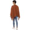 Women’s Shawl Wrap Poncho Ruana Cape Cardigan Sweater Open Front for Travel Flight Cruises(Spanish Design – 2 Orange Beige)