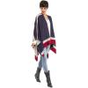 Women’s Shawl Wrap Poncho Ruana Cape Cardigan Sweater Open Front for Travel Flight Cruises(Special Edition – Us Color)