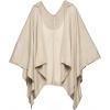 Women’s Shawl Wrap Poncho Ruana Cape Cardigan Sweater Open Front for Travel Flight Cruises(Tarifa Collection – Hooded Poncho – Khaki)