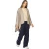 Women’s Shawl Wrap Poncho Ruana Cape Cardigan Sweater Open Front for Travel Flight Cruises(Tarifa Collection – Hooded Poncho – Khaki)