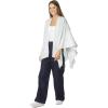Women’s Shawl Wrap Poncho Ruana Cape Cardigan Sweater Open Front for Travel Flight Cruises(Tarifa Collection – Open Front Poncho – Light Blue)