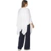 Women’s Shawl Wrap Poncho Ruana Cape Cardigan Sweater Open Front for Travel Flight Cruises(Tarifa Collection – Open Front Poncho – White)