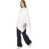 Women’s Shawl Wrap Poncho Ruana Cape Cardigan Sweater Open Front for Travel Flight Cruises(Tarifa Collection – Pullover Poncho – White)