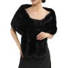 Fur Collar Scarf for Women Faux Fur Scarves Neck Shrug for Fall Winter Coat Dress(Palencia Collection 1 – Black)