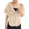 Fur Collar Scarf for Women Faux Fur Scarves Neck Shrug for Fall Winter Coat Dress(Palencia Collection 3 – Beige)