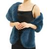 Fur Collar Scarf for Women Faux Fur Scarves Neck Shrug for Fall Winter Coat Dress(Palencia Collection 5 – Blue)