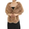 Fur Collar Scarf for Women Faux Fur Scarves Neck Shrug for Fall Winter Coat Dress(Palencia Collection 7 – Camel)
