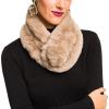 Fur Collar Scarf for Women Faux Fur Scarves Neck Shrug for Spring Fall Winter Coat Dress(Pontevedra Collections 15 – Beige)